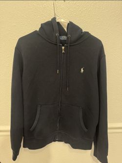 Men’s Navy Blue Polo Zip Up Hoodie