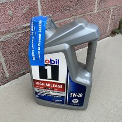 Mobil 1 5W-20 Car Motor Oil New Full Synthetic High Mileage 5 Quart 