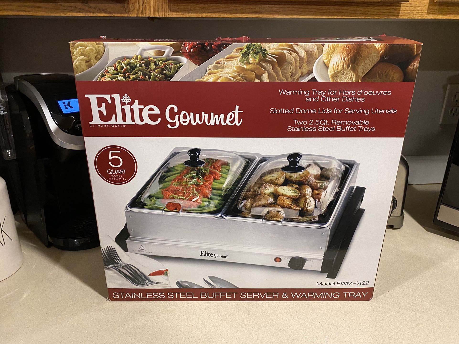 Elite Gormet Stainless Steel Buffett Server & Warming Tray