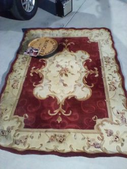 Red Floral Medallion Area Rug