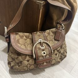 Y2K Brown Shoulder Coach Bag