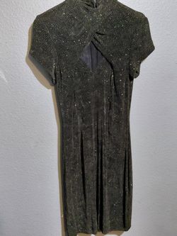 Vtg 90's Sparkle Black Dress Size 8