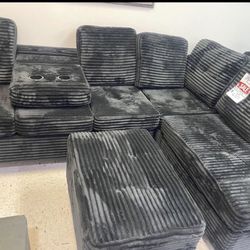 New Sectional With Storage Ottoman And Free Delivery 