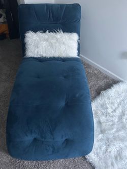 Blue Velvet Tufted Chaise Lounge and sectional