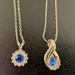 Sapphire Pendants With Chains 2 For $5