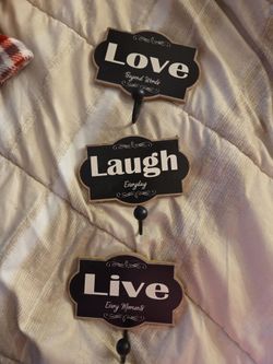 Live Laugh Love Wall Hook Sign Set