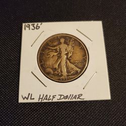 US Currency 1936 Half Dollar Walking Liberty