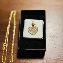 2 ct Moissanite heart pendant 18k Gold over 925 (Vermeil) + 18" chain