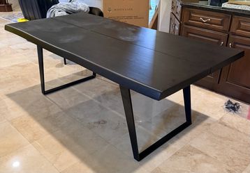 Crate & Barrel Dining Table + 6 Mismatched Dining Chairs