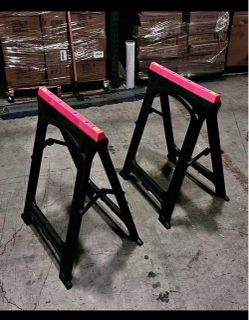 New Folding Sawhorse Pair – Black/red