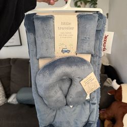 3 In 1 Baby Blanket , Straps For Car seat & Neck Pillow  