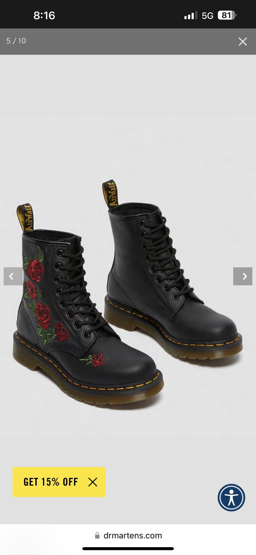 1460 VONDA FLORAL LEATHER LACE UP BOOTS for Sale in Los Angeles, CA ...
