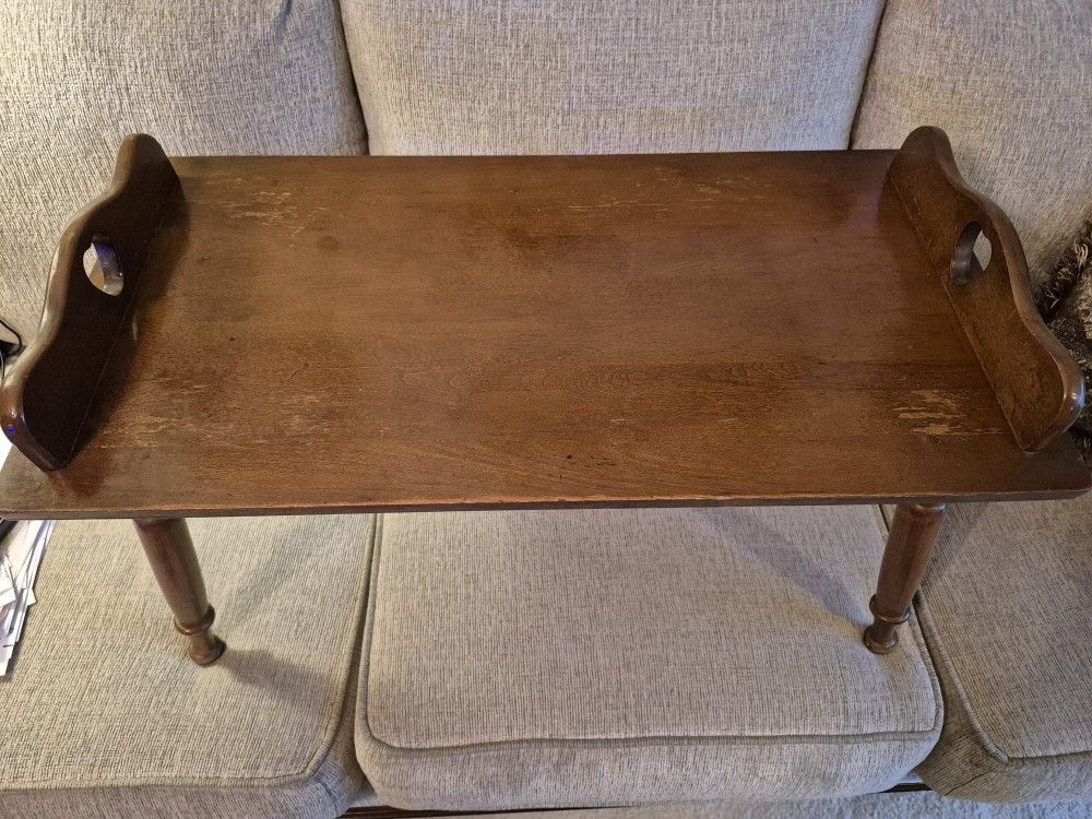 Rustic Solid Wood Tray Table / Accent Table - Vintage Charm - $30