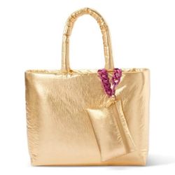Metallic Gold Puffer Bag - Kika Vargas