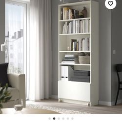 White Ikea Bookcase With Drawer 