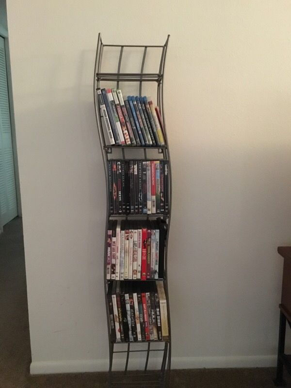 Silver Metal Wavy DVD/ BluRay/CD Tower