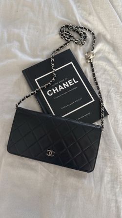 Authentic CHANEL Lambskin Matelasse wallet on chain crossbody bag