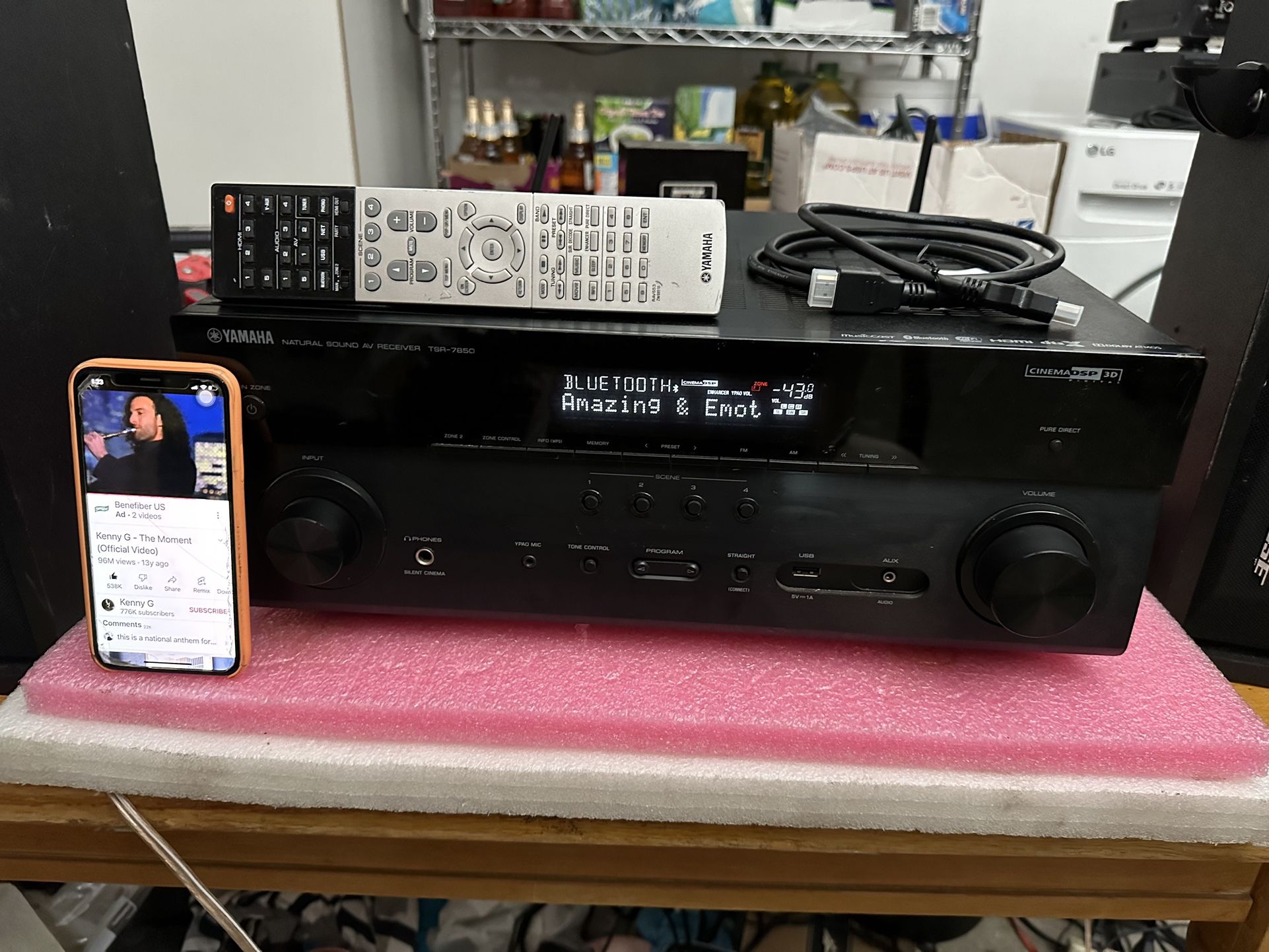 Yamaha TSR-7850 7.2 CH Dolby Atmos DTS Wi-Fi Bluetooth 4K Receiver HDMI With Remote And Cable