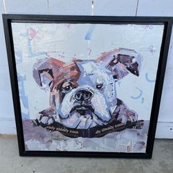 Bulldog Art Print With Frame 