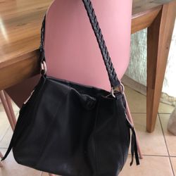 Aimee Black Leather Handbag