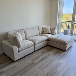 New Beige Sofa Cloud Couch Sectional