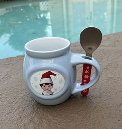 Like new Elf On The Shelf mug and spoon hot chocolate set