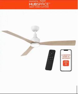 Home Decorators Collection Ryland 52 in. Smart Indoor/Outdoor Matte White Ceiling Fan with Adjustable White LED with Remote Powered by Hubspace