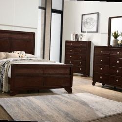 Queen Bed Frame  Dresser Mirror One Nightstand Free Local Delivery
