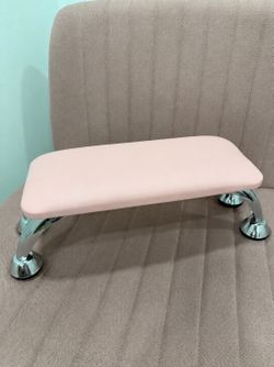 Pink Nail Tech Arm Rest Cushion with Chrome Legs