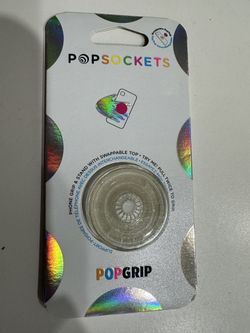 New - Pop Socket- Silver Glitter