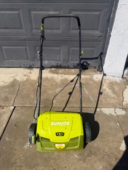 Sun Joe 12.6" Electric Push Lawn Dethatcher + Scarifier, 12 Amps, Adjustable Cutting Height
