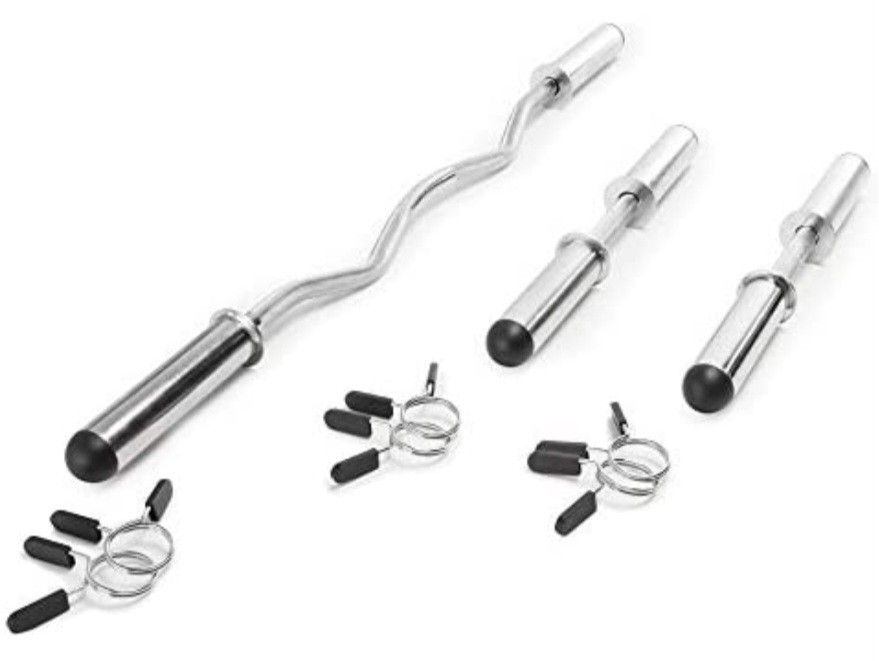 Olympic Curl Bar and Dumbbell Handle Set, New in Box