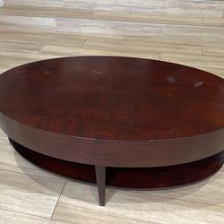 Oval Cherry Wood Coffee Table