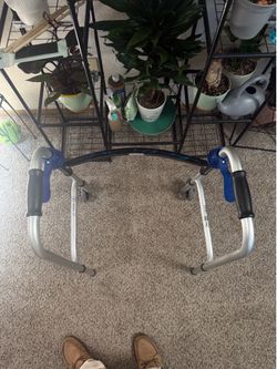 Folding Walker with Front Wheels – Adjustable – $35