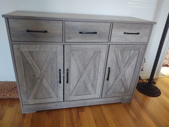 Farmhouse Sturdy Grey Dining Buffet