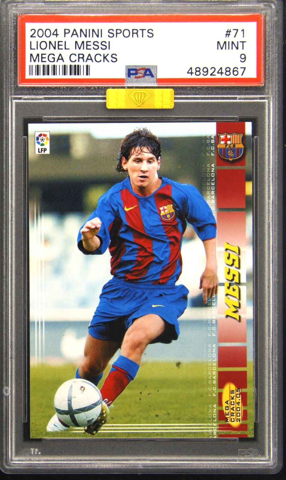 2004 Panini Sports Mega Cracks #71 Lionel Messi Rookie RC PSA 9