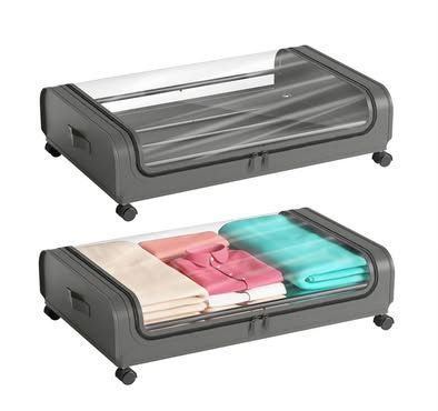 New Under Bed Storage Containers 2PACK Under Bed Storage with Wheels, Storage Bins with Lids Closet