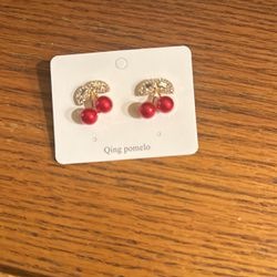 New Women’s Pierced Earrings Super Cute Cherries