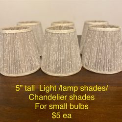 6  Small Lamp Shades / Chandelier, Shades/ Light Shades