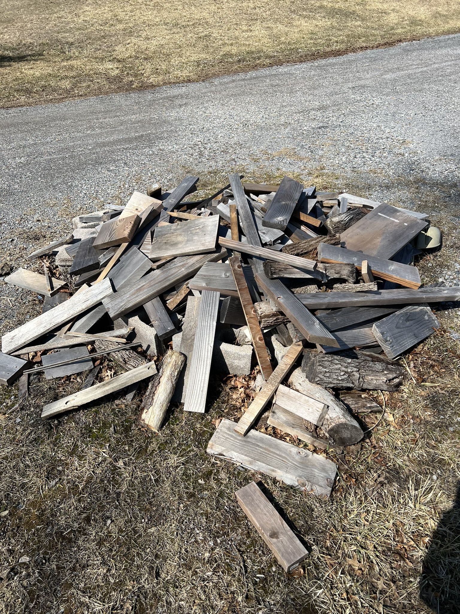 Scrap Wood, Rubber Mats, Concrete Blocks