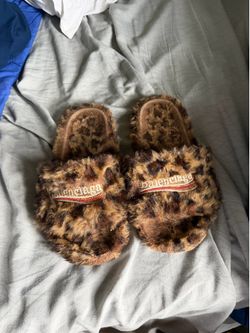 Leopard balenciaga slides