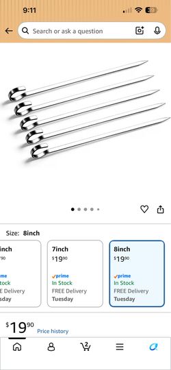 10” stainless steel skewers