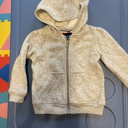 French Toast Toddler Boy Girl Zippered Sweatshirt Hoodie Gray Size 2T