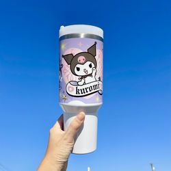 Sanrio Kawaii Kuromi Hello Kitty friend Tumbler 40oz Christmas gift Personalized tumbler with hand carry handle. Brand New. Super cute 40 oz tumbler