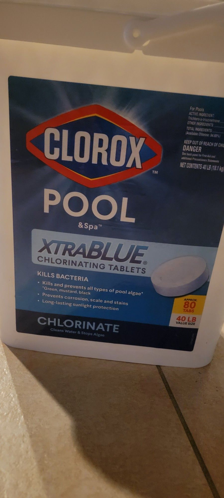 Pool Chlorine Tablets Clorox Xtra Blue 66 Tabs for Sale in Green