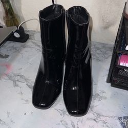 Black Leather Ankle Boots 