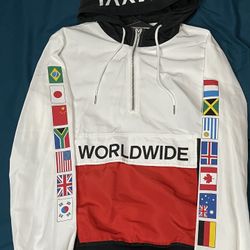 New Men’s Worldwide Graphic Anorak Size M