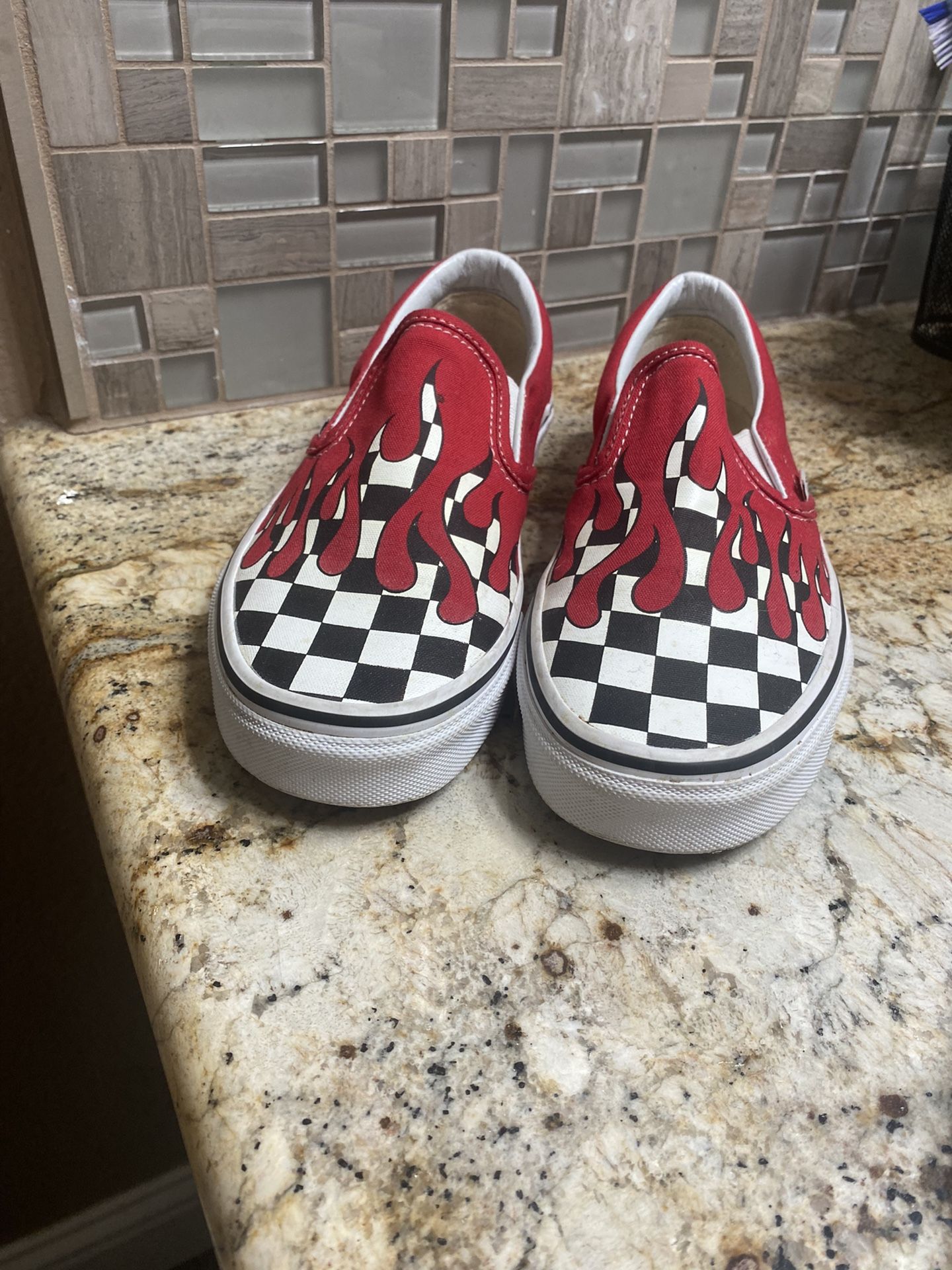 Red Checkered Slip On Vans
