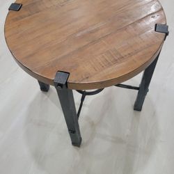 Wood End Table with Metal Legs