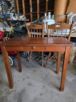 Vintage solid wood writing table